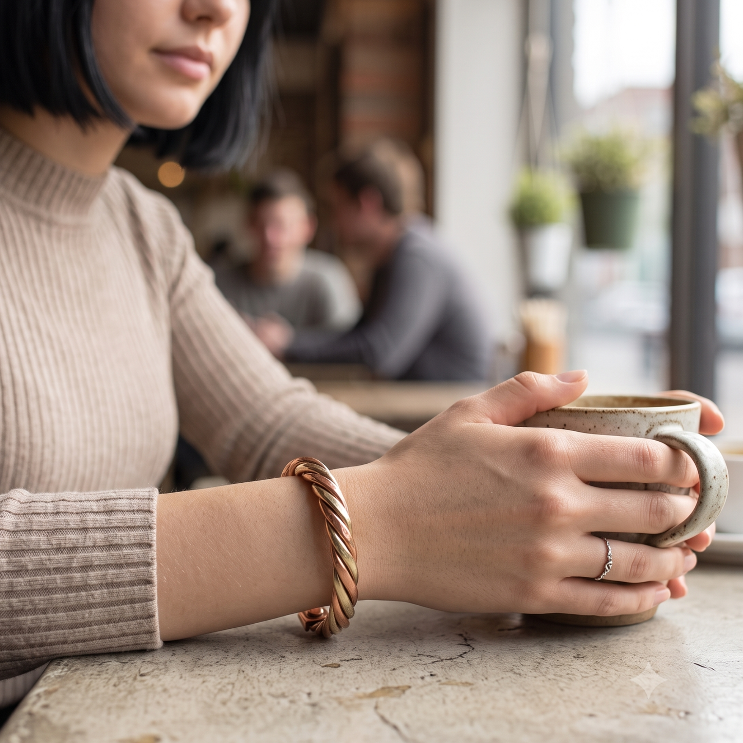 Two-Tone Twisted Copper Bracelet | 雙色麻花螺旋編織手鐲 (YS027)