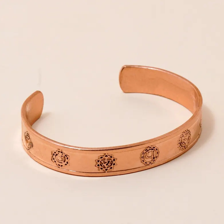 Handcraft Chakra Symbols & Energies Copper Bracelet |銅質手工脈輪符號與能量手鐲 (#YS006)