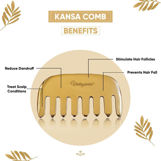 Kansa Comb & Kansa Gua Sha Combo 青銅按摩臉部梳子及經典刮痧板組合| 排毒儀式