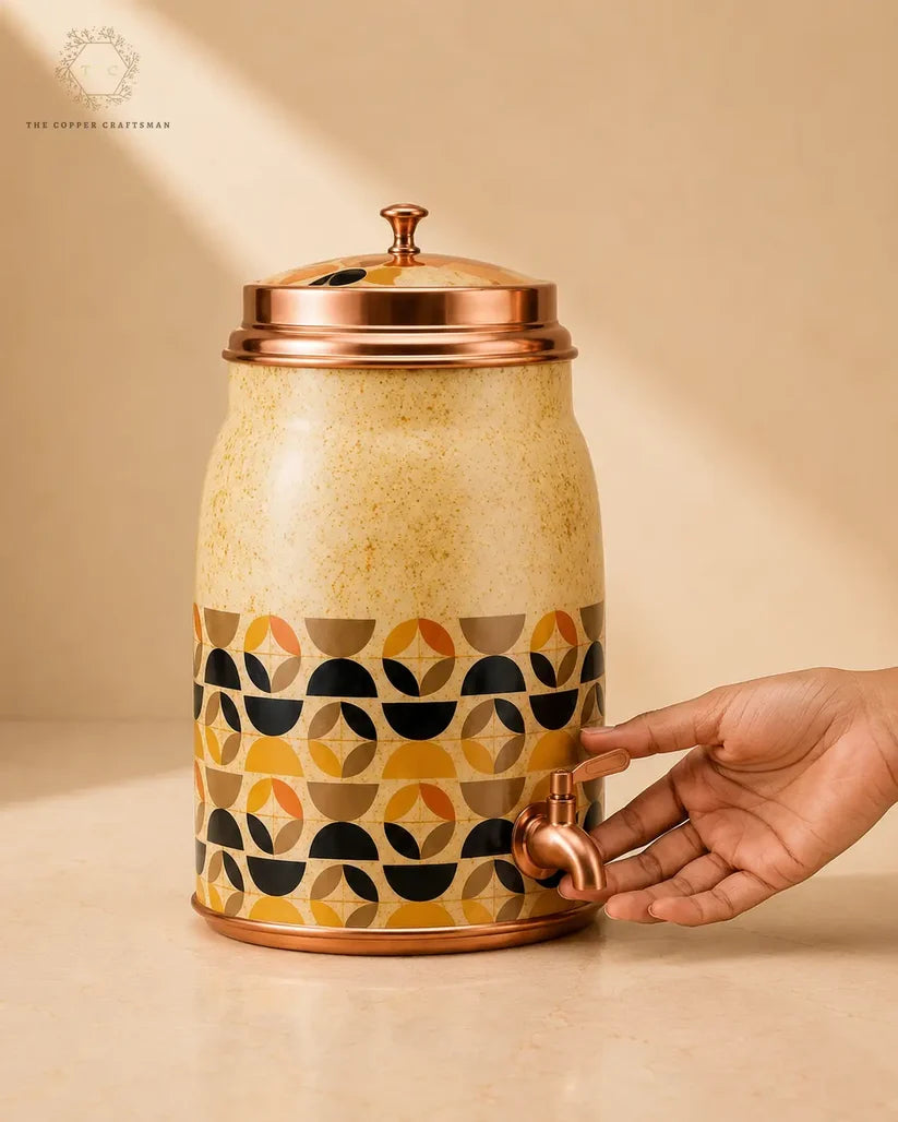 Copper Ceramic Dispenser with Tap (8L) | 純銅陶瓷外觀儲水桶 - 8公升