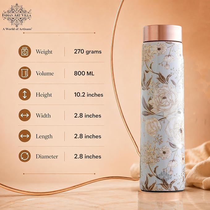 Ayurveda Gold Rose Copper Bottle (750ml) 阿育吠陀銅水樽