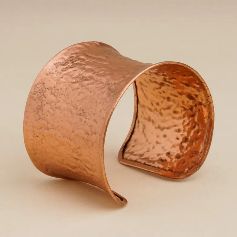 Hammered Style Copper Kada|純銅手工鍛打錘紋寬手環 (#YS007)