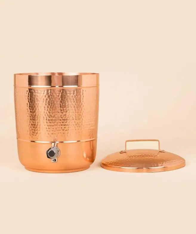 Hammered Copper Isha Storage Pot (8L) ｜ 純銅手工錘紋儲水桶 - 8公升