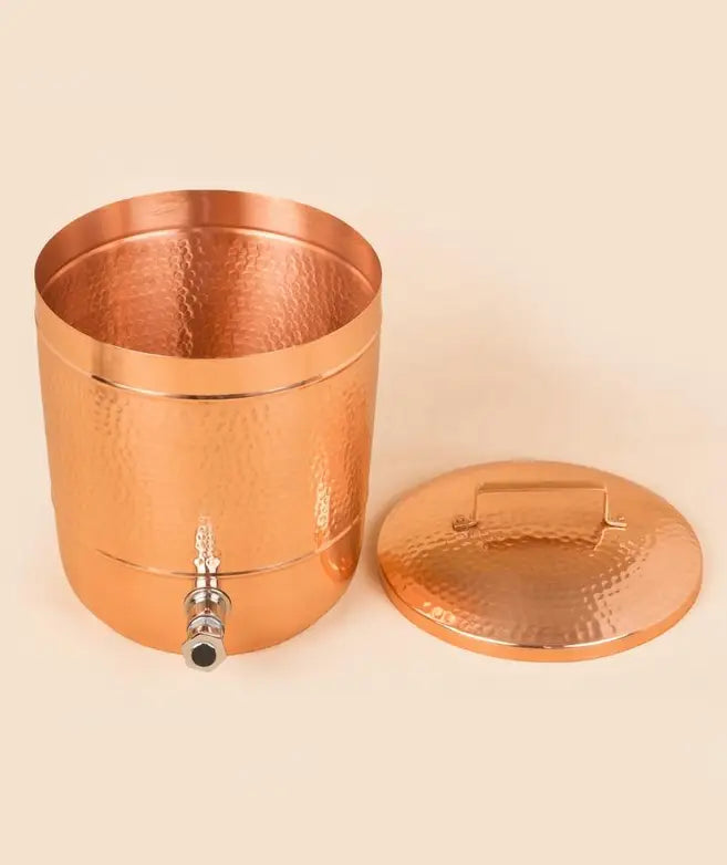 Hammered Copper Isha Storage Pot (8L) ｜ 純銅手工錘紋儲水桶 - 8公升