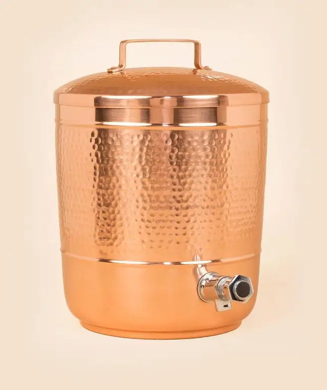 Hammered Copper Isha Storage Pot (8L) ｜ 純銅手工錘紋儲水桶 - 8公升