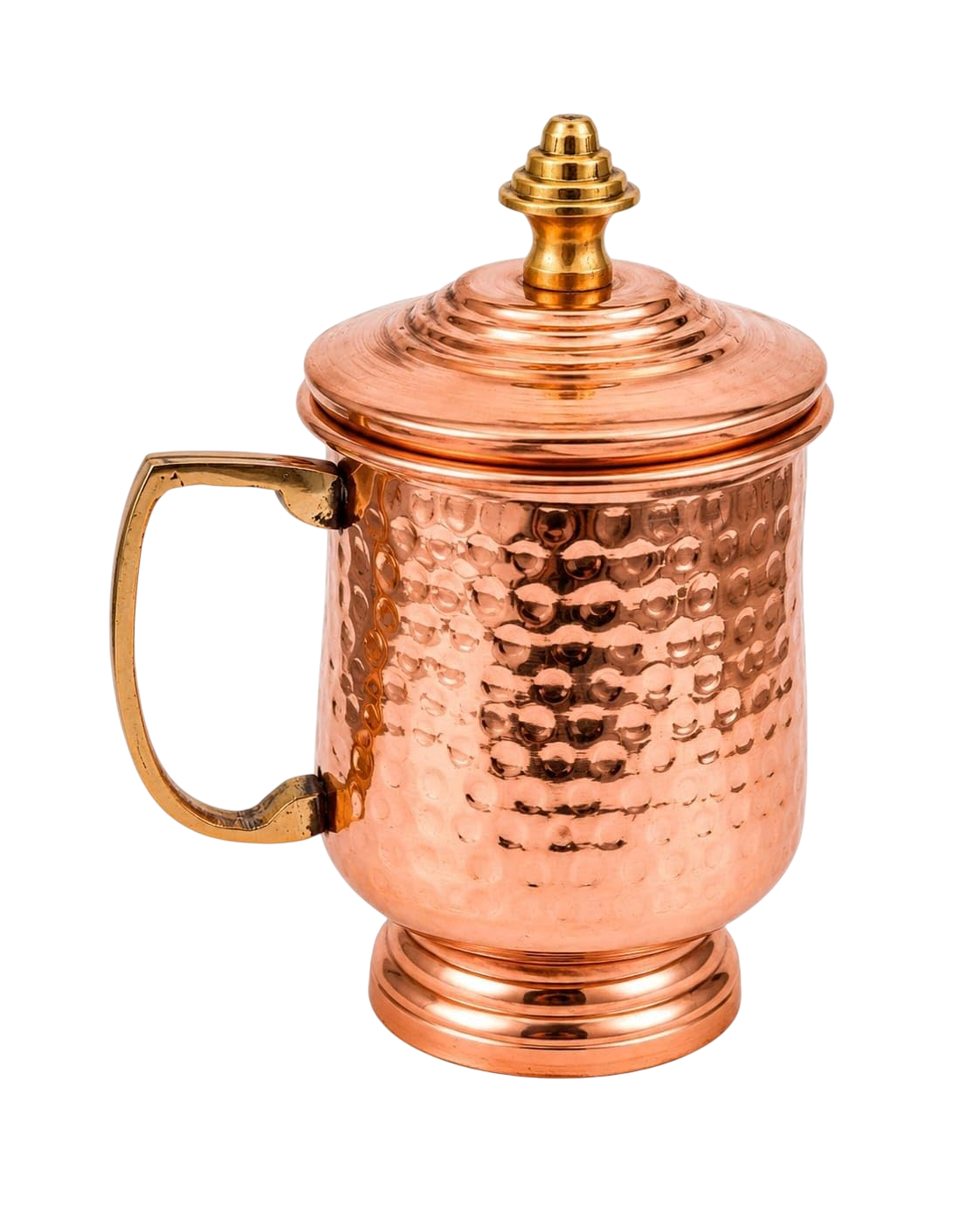 Ayurveda Copper Mug with lid  (500ml) ｜ 阿育吠陀帶蓋銅水杯 (#CC500)