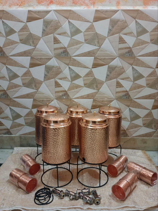Copper Tank Set (5L & 2Cups) ｜ 純銅健康儲水桶5公升及2個銅杯