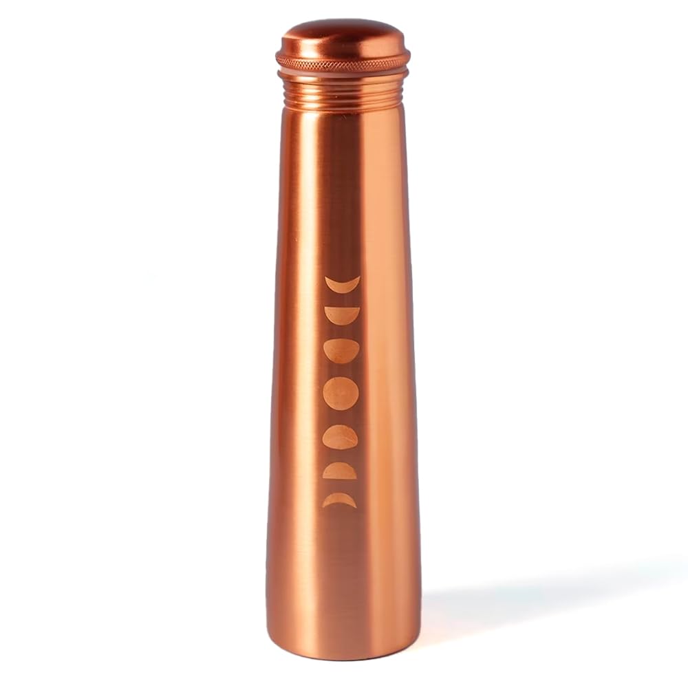 Copper Moon PhraseBottle  (750ml) ｜ 印度手工純銅月相盈虧水瓶｜阿育吠陀飲用銅水習慣