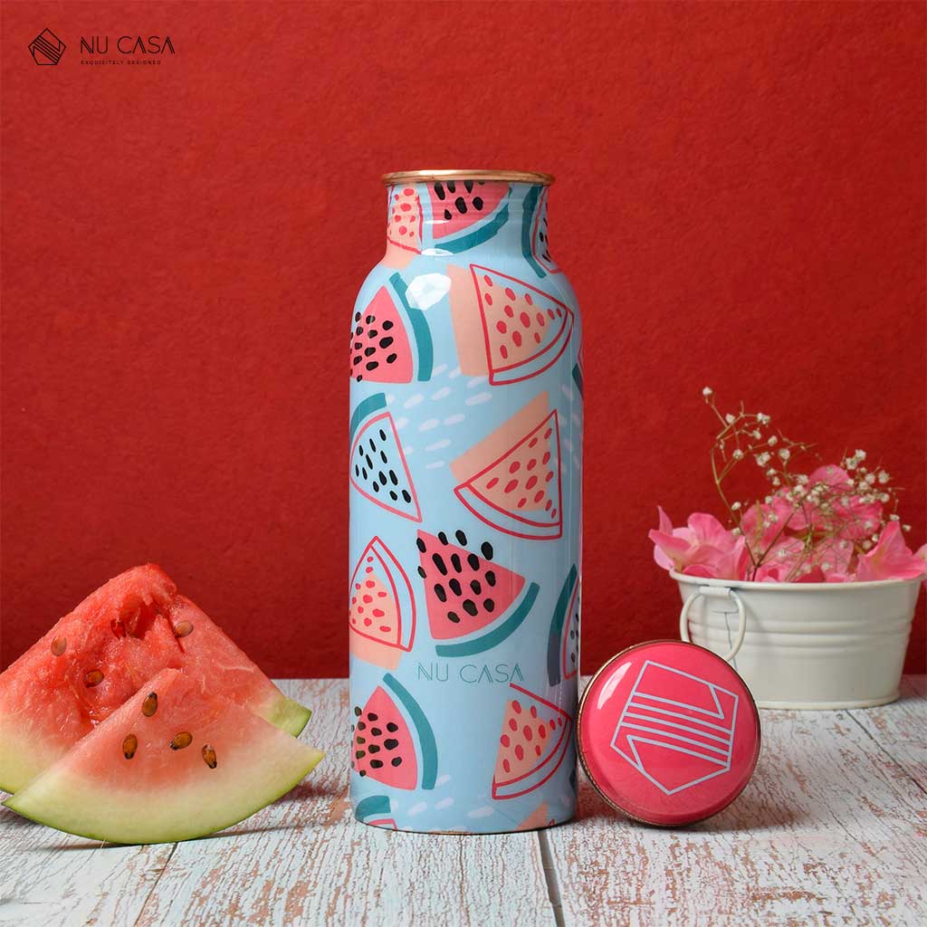 Ayurveda Copper Purple Flower Bottle (500ml) ｜阿育吠陀銅水樽
