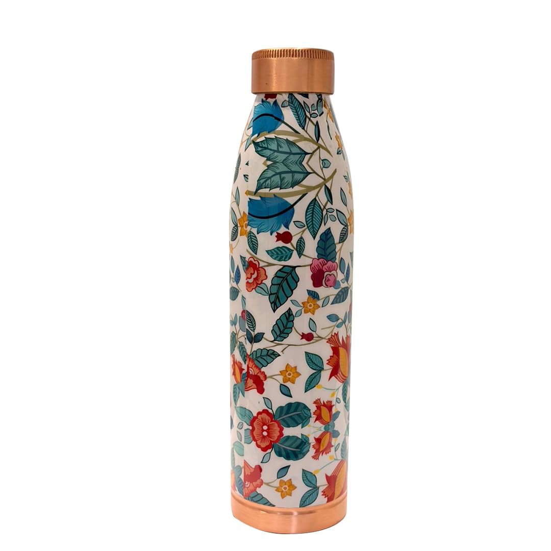 Copper Attro Blue Forest Printed Bottle (950ml) ｜ 印度手工純銅水瓶