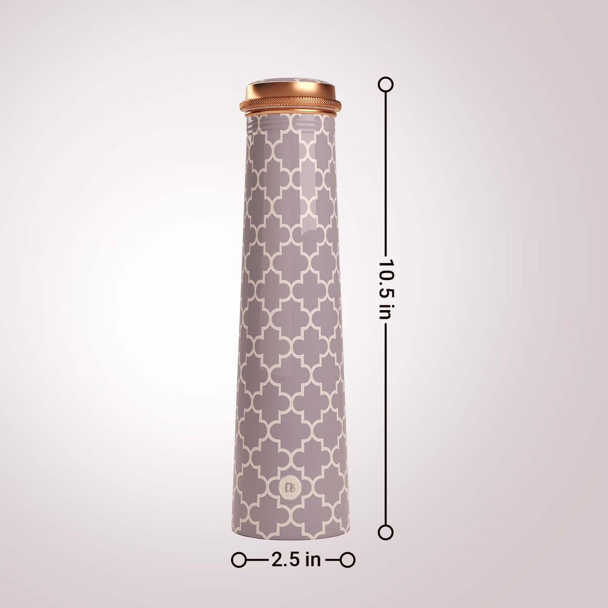 Copper Grey Slim Bottle  (750ml) ｜ 印度手工純銅水瓶