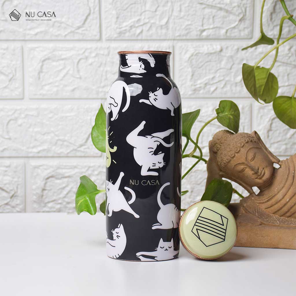 Ayurveda Copper Yoga-Cat Bottle (500ml) ｜阿育吠陀銅水樽 瑜伽貓款式