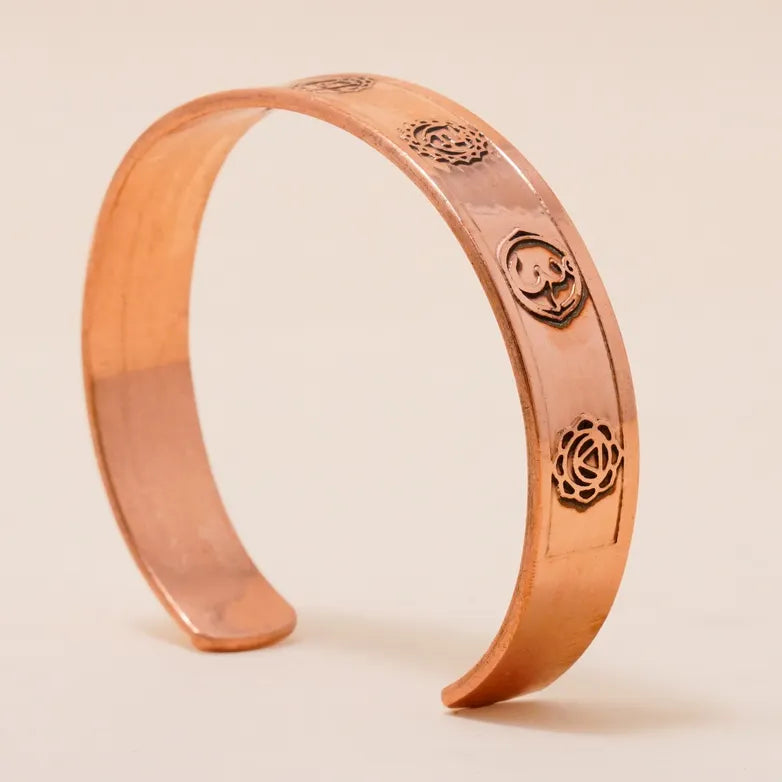 Handcraft Chakra Symbols & Energies Copper  Bracelet ｜銅質手工脈輪符號與能量手鐲 (#YS006)
