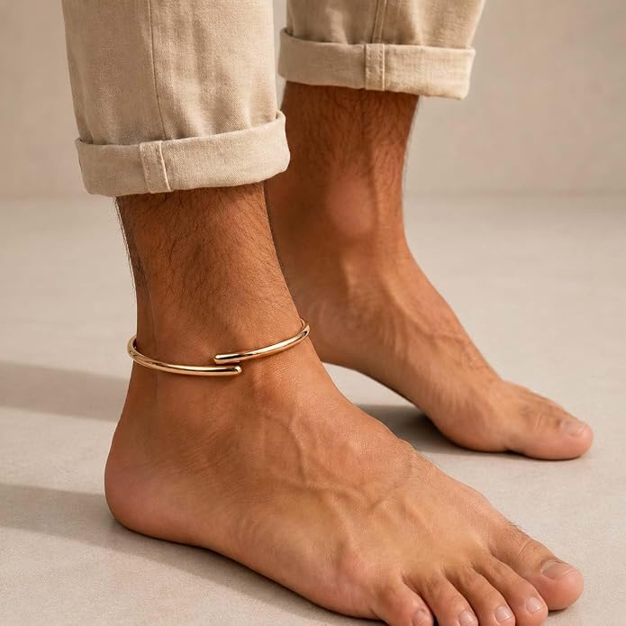Adjustable Polished Copper Anklet Leg Kada｜極簡接地純銅腳踝環 (#YS045A)