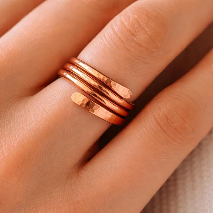 Hammered Copper Ring ｜印度匠人錘打純銅手工戒指 (#YS015)