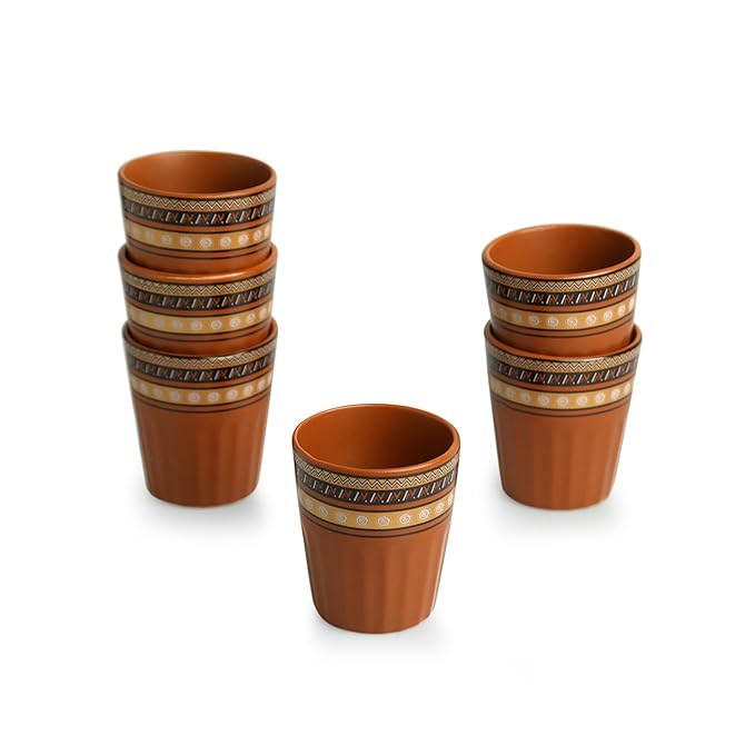 Traditional Ceramic Kullad Chai Cups Set of 6 ｜傳統香料奶茶陶茶杯套裝（6個裝）