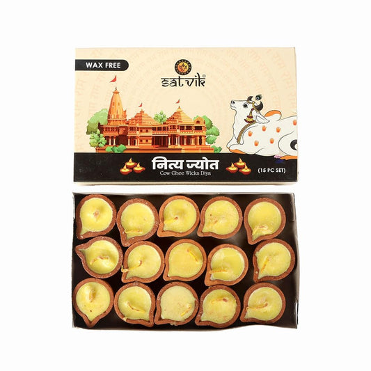 SATVIK 黃純酥油燈組合 (Pack of 4)｜儀式感光點・淨化空間能量的神聖之光