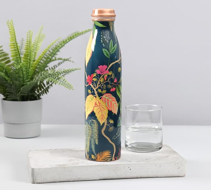Copper Forest Printed Bottle  (950ml) ｜ 印度手工純銅水瓶