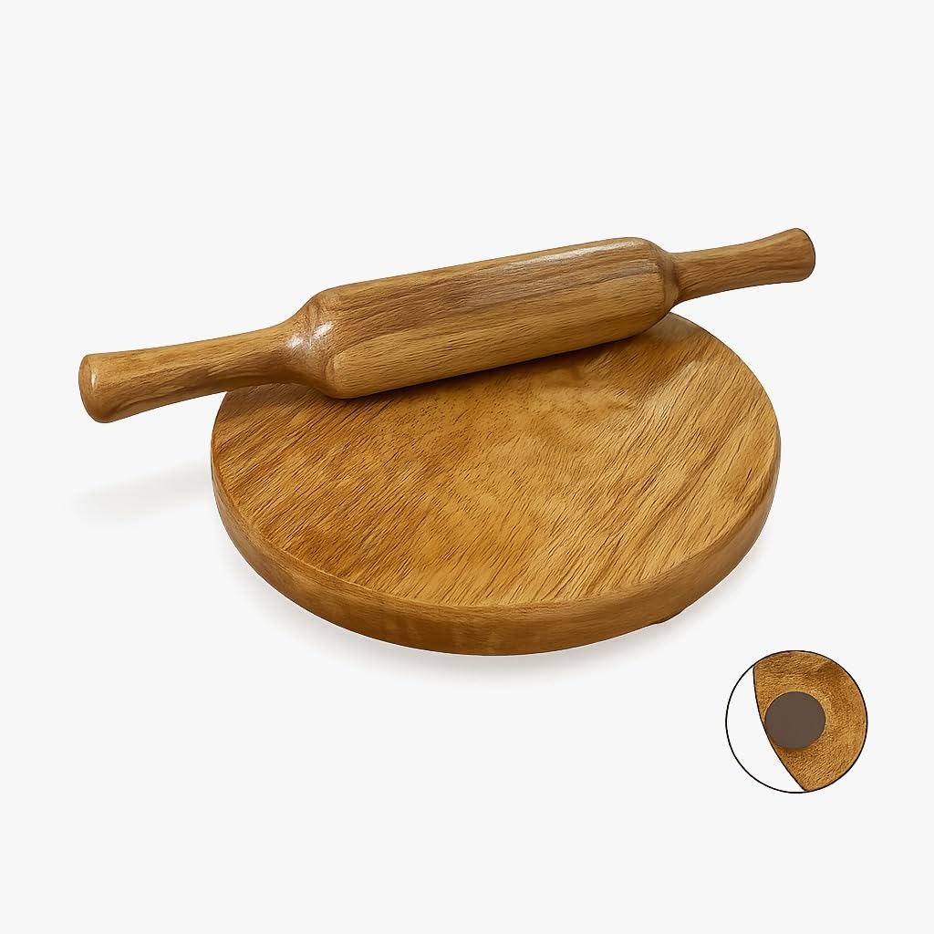 Wooden Chapati Chakla  | 印度木擀麵團工具 製作風味的 Roti 必備