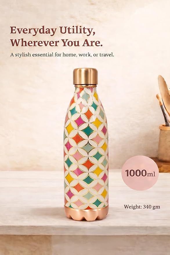 Copper Rainbow Bottle  (950ml) ｜ 印度手工純銅水瓶｜阿育吠陀飲用銅水習慣