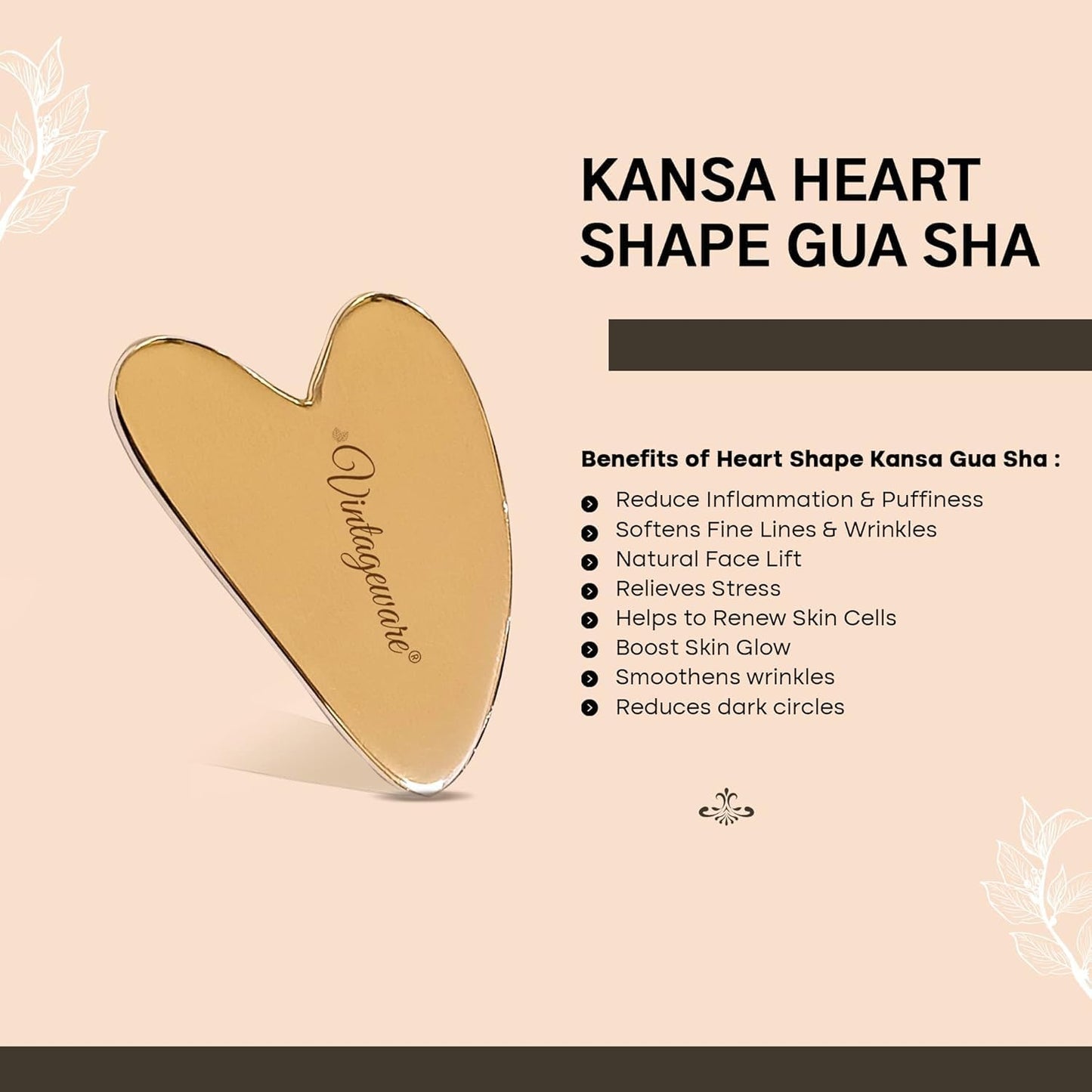 Kansa Comb & Kansa Gua Sha Combo 青銅按摩臉部梳子及經典刮痧板組合｜ 排毒儀式