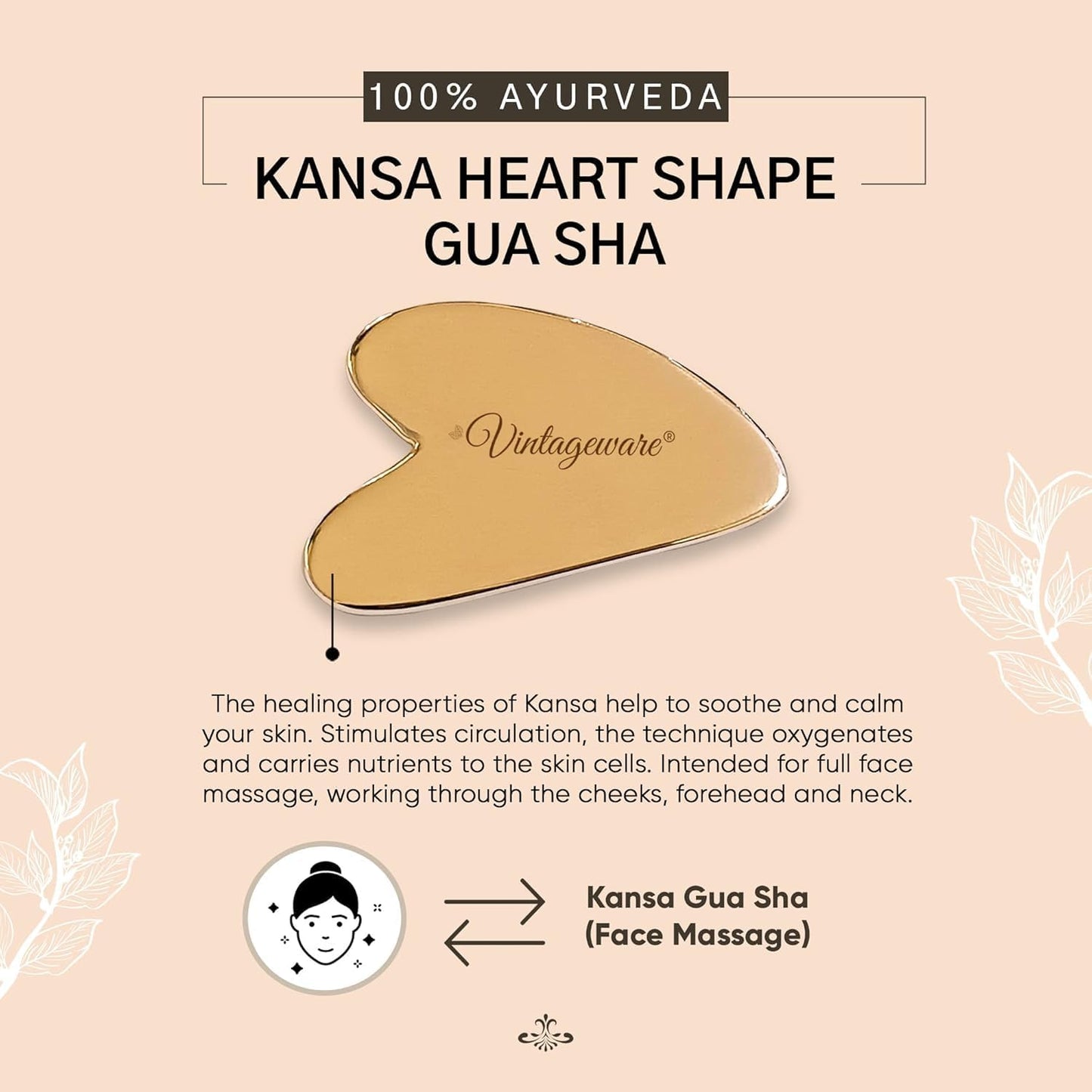Kansa Comb & Kansa Gua Sha Combo 青銅按摩臉部梳子及經典刮痧板組合｜ 排毒儀式