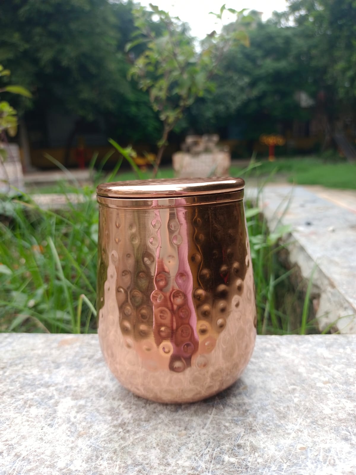 Ayurveda Attro Copper Cup (350ml) ｜ 阿育吠陀有蓋銅水杯 (#CC350)