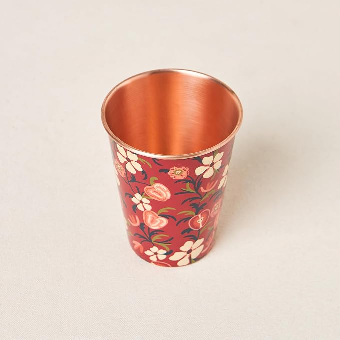 Copper Apple Orchards Copper Tumbler  Cup (275ml) - Pack Of 2｜ 印度手工純銅水杯 2隻