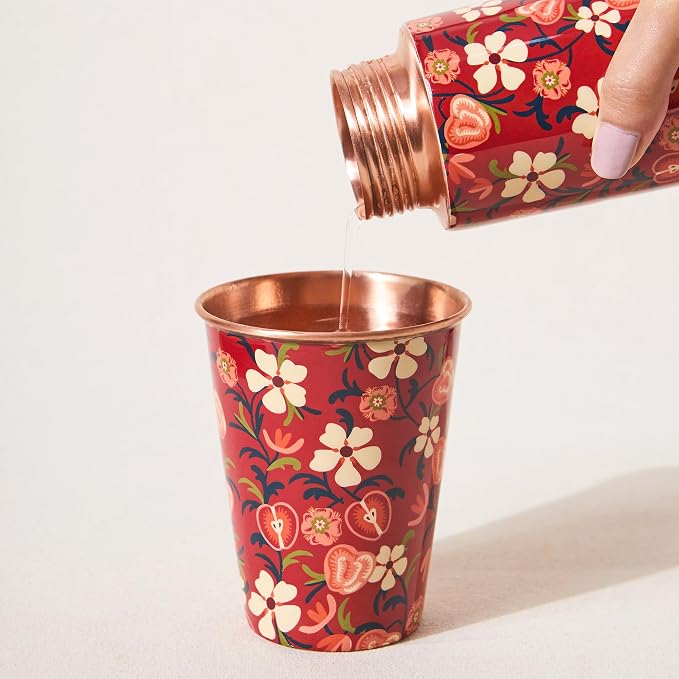 Copper Apple Orchards Copper Tumbler  Cup (275ml) - Pack Of 2｜ 印度手工純銅水杯 2隻