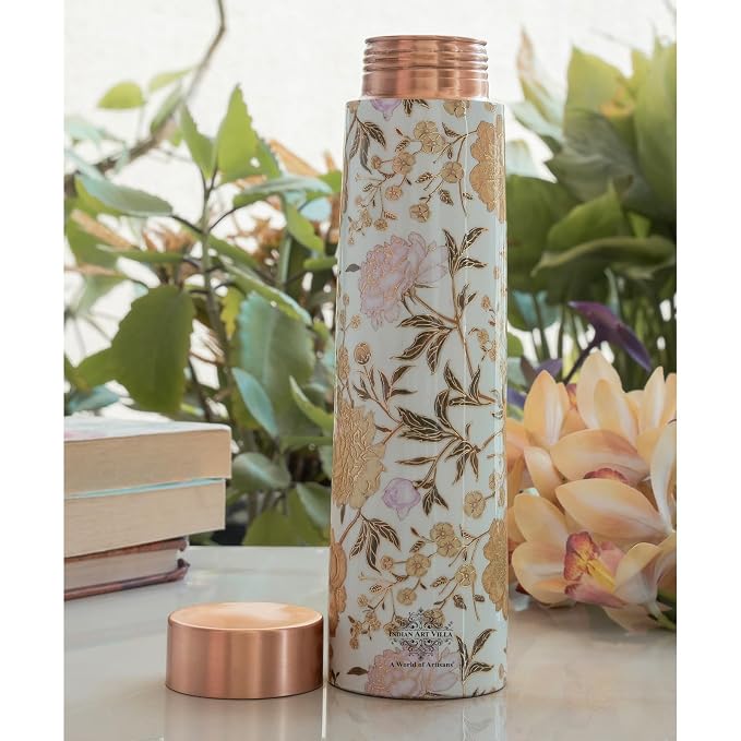Ayurveda Yellow Gold Rose Copper Bottle (750ml) 阿育吠陀銅水樽