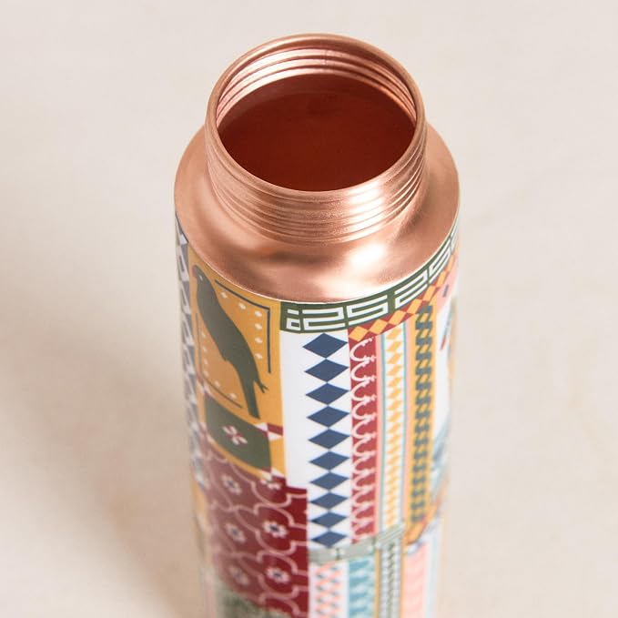Copper Animal Printed Bottle  (950ml) ｜ 印度手工純銅水瓶 - 動物