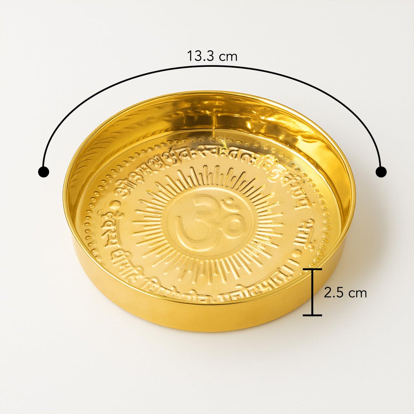 Om Brass Pooja Plate （Set of 2) | OM 宇宙音頻 多功能黃銅祭祀供盤