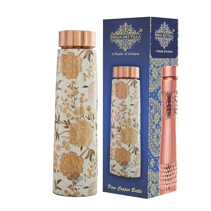 Ayurveda Yellow Gold Rose Copper Bottle (750ml) 阿育吠陀銅水樽