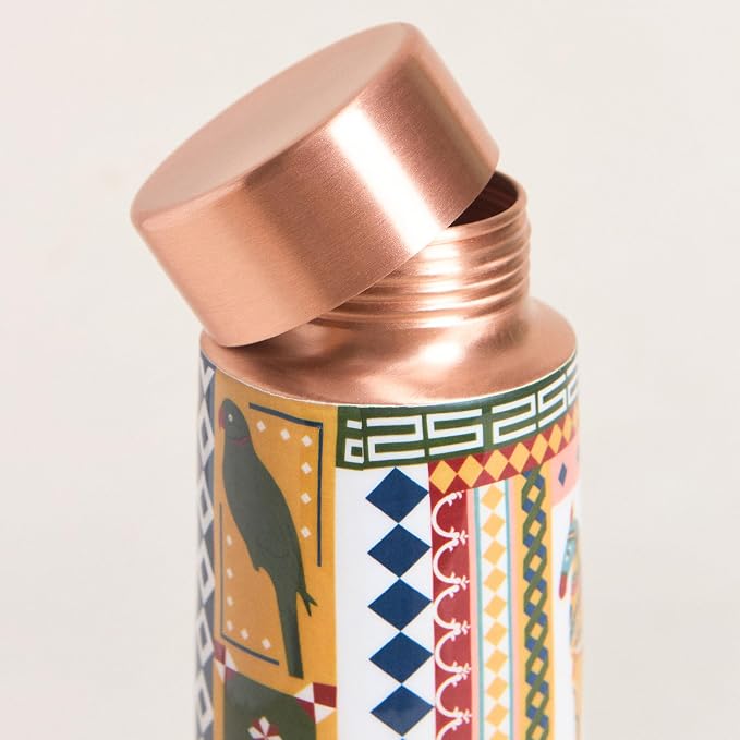 Copper Animal Printed Bottle  (950ml) ｜ 印度手工純銅水瓶 - 動物