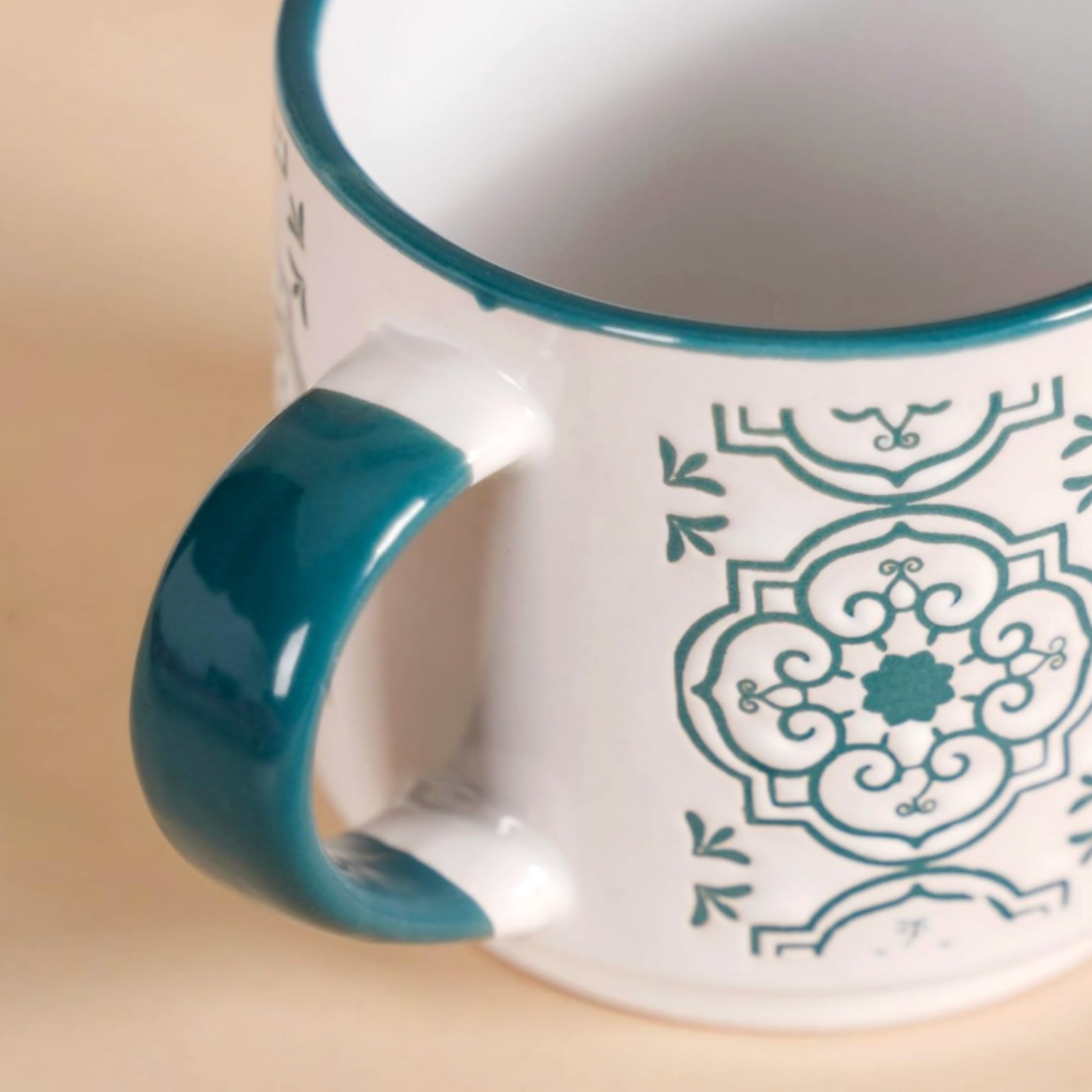 Blue Geometry Ceramic Chai Cups Set of 4｜藍色圖騰疊放式陶瓷杯組 (4入組)