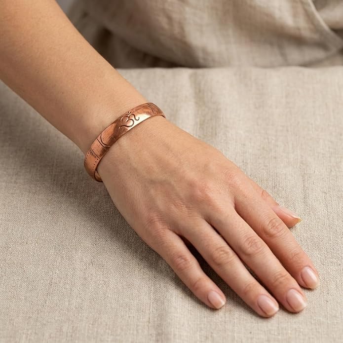 Handcrafted Om Copper Kada Bracelet｜神聖的象徵符號純銅手工手環 （#YS015)