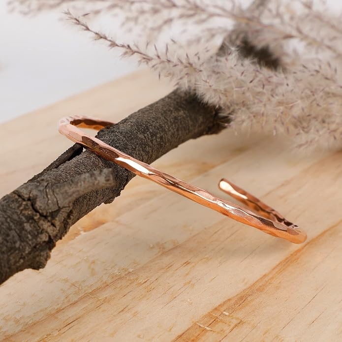 Minimalist & Hammered Copper Bracelet |  極簡素面拋光純銅手鐲 (#YS049)