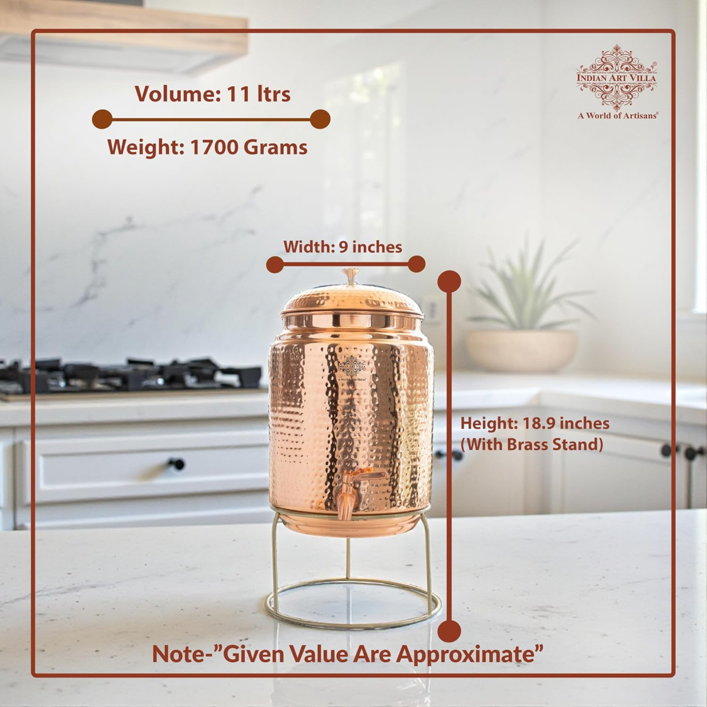 Hammered Copper Water Tank (11L) ｜ 純銅精品儲水桶11公升