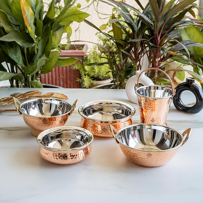 Steel Copper Serving Set of 5｜ 印度料理餐具組合