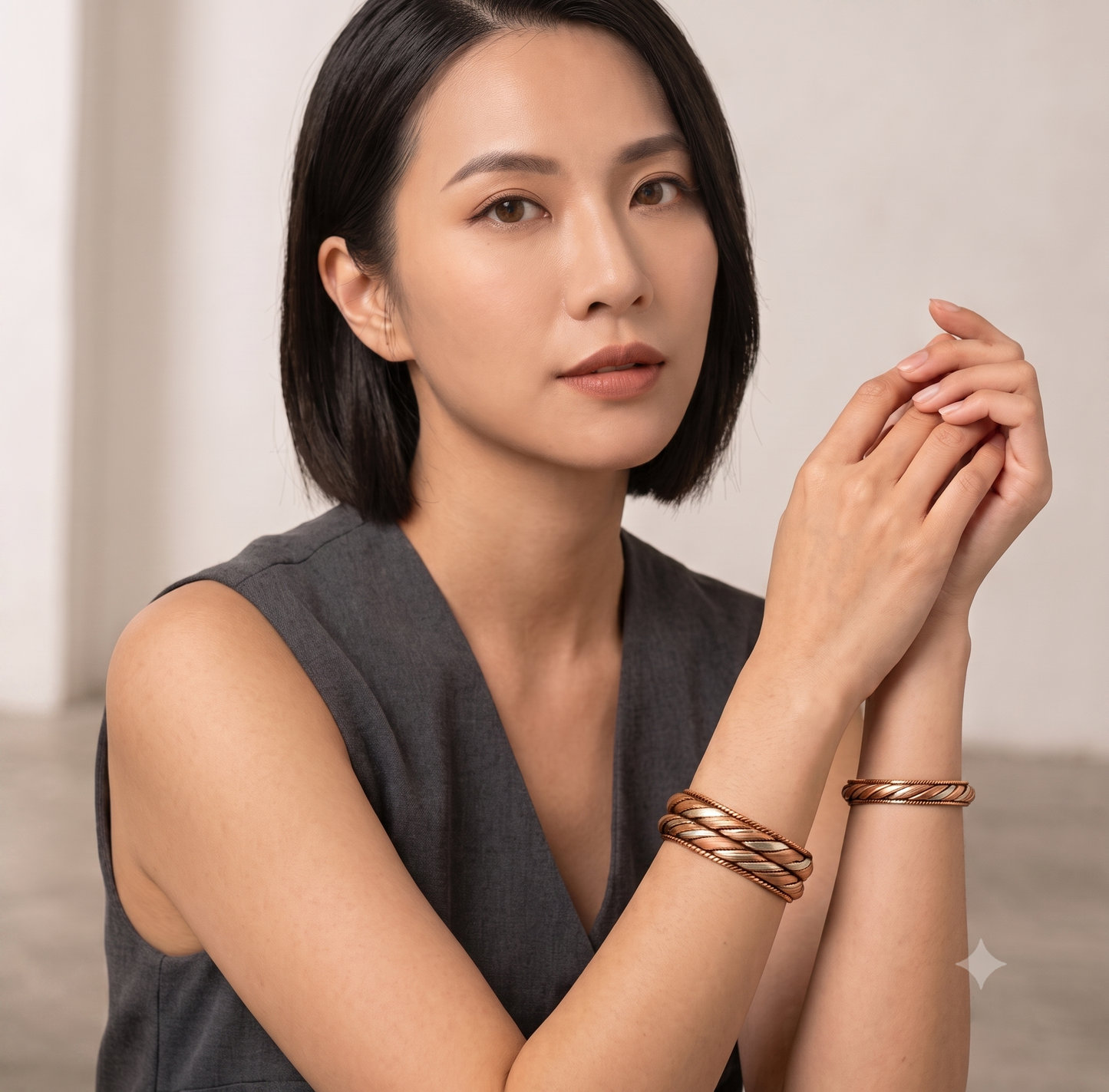 Copper & Bass Twist Bracelet ｜印度匠人手工單扭手鐲 (#YS014)
