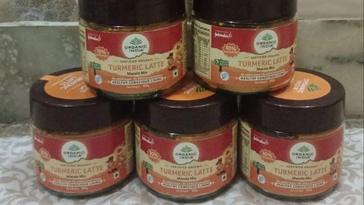 Stack of jars Organic Turmeric Latte