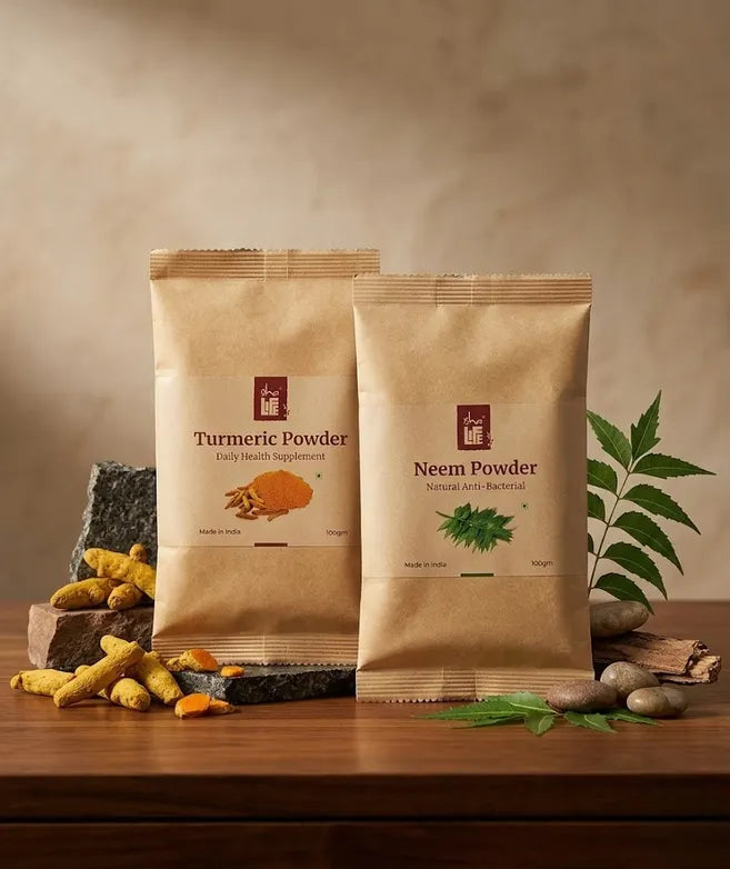 Neem Powder & Turmeric Powder Combo｜印度苦楝粉及薑黃粉 排毒組合