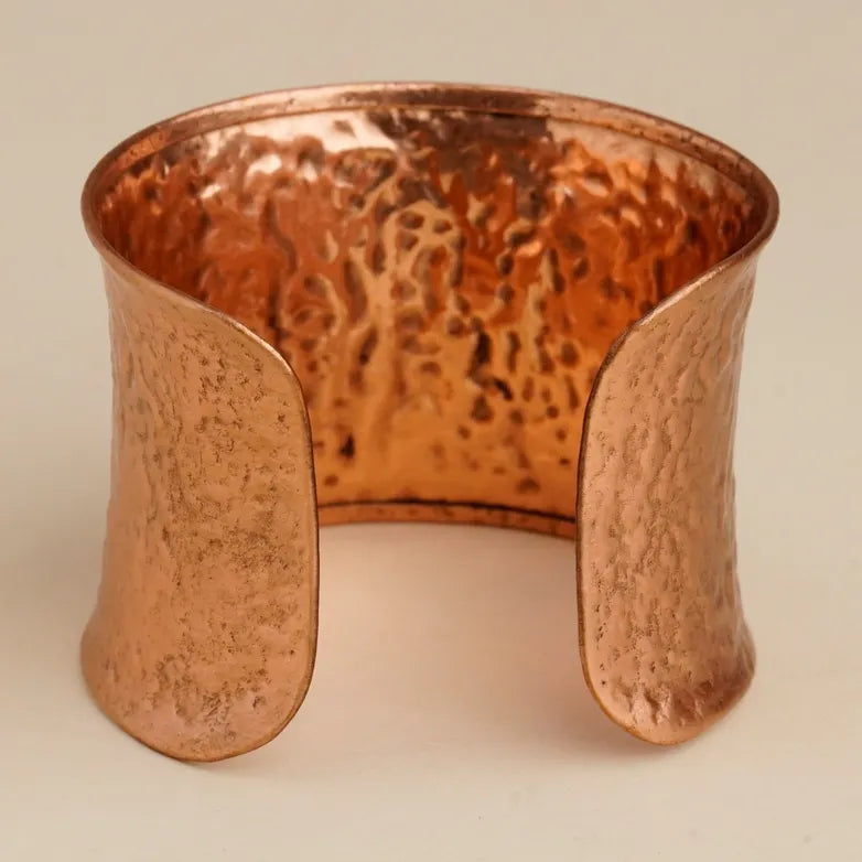 Hammered Style Copper Kada｜純銅手工鍛打錘紋寬手環 （#YS007）