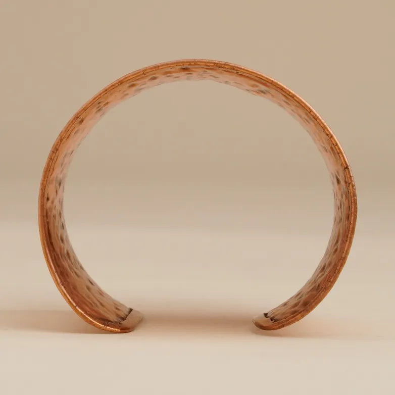 Hammered Style Copper Kada｜純銅手工鍛打錘紋寬手環 （#YS007）