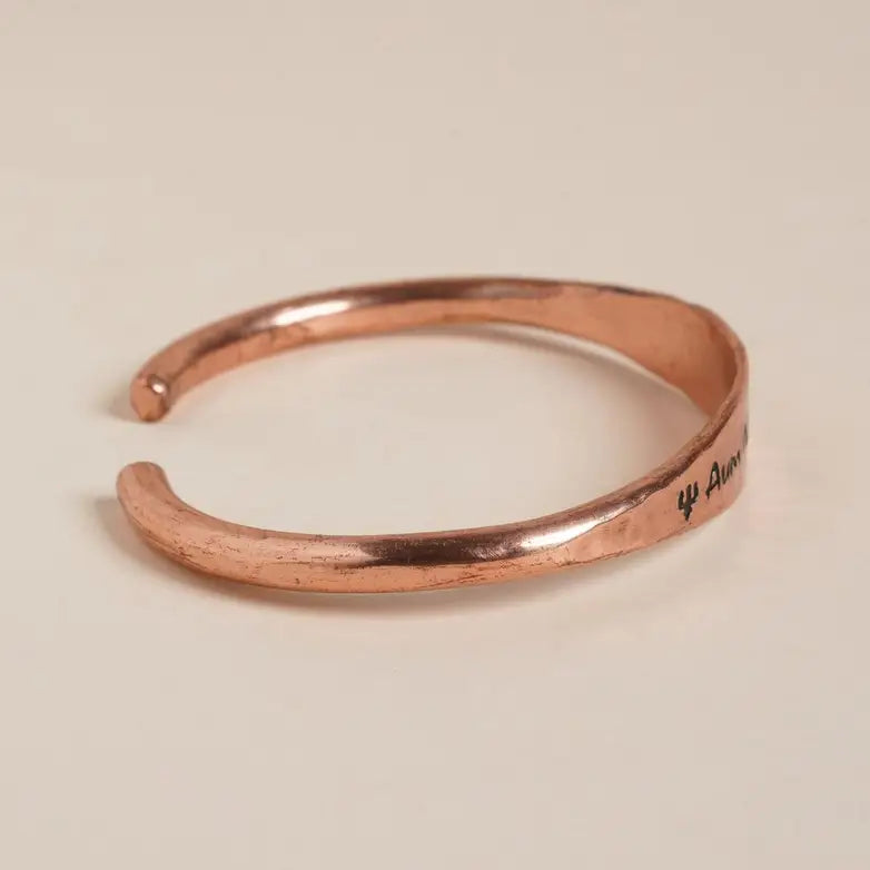 Aum Namah Shivaya Adjustable Hammered Copper ｜Om Namah Shivay 可調式錘紋銅手鐲 (#YS001)