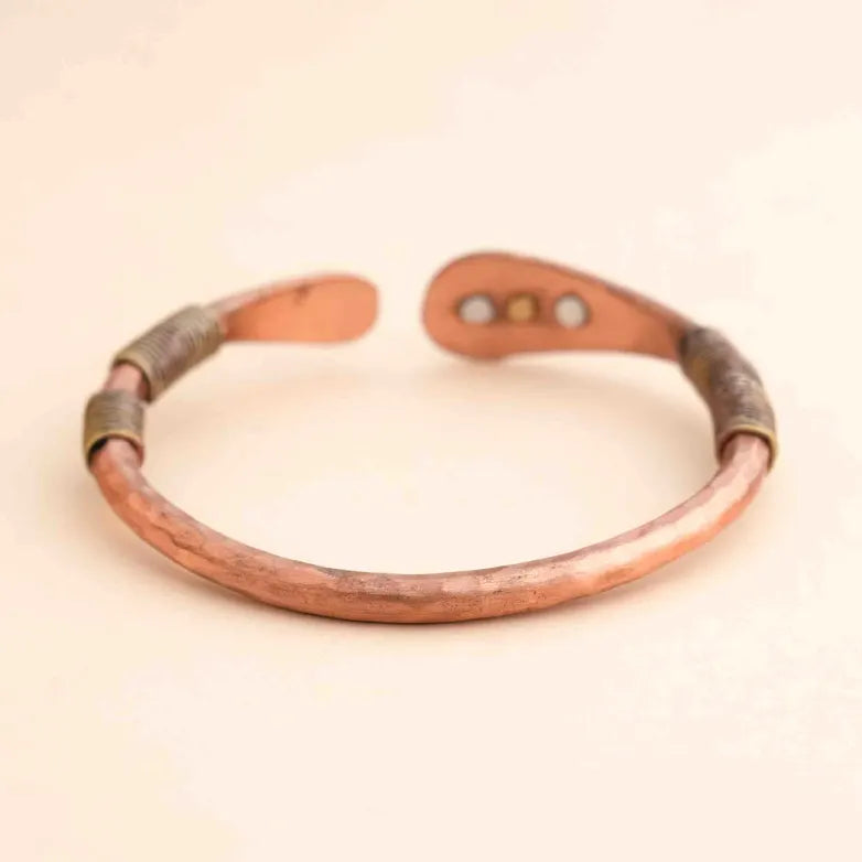Antique Hammered Isha Copper Barcelet｜仿古錘紋銅手環 （#YS036）
