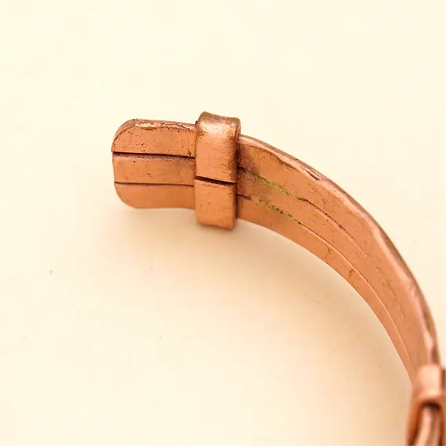 Unisex Rustic Craftsman Tri-band Isha Copper Bracelet |  三束錘鍛手工藝銅手環  (#YS037)