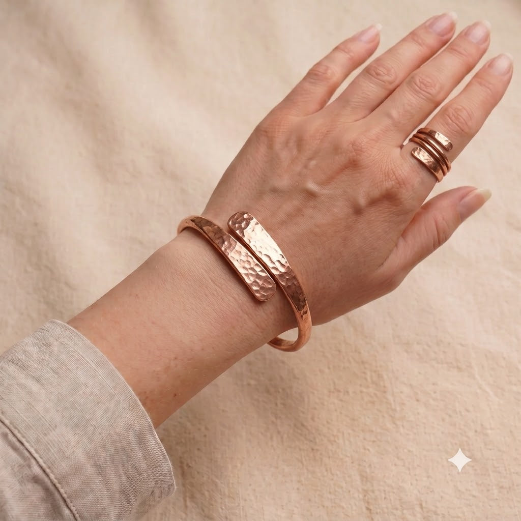 Hammered Copper Ring ｜印度匠人錘打純銅手工戒指 (#YS015)