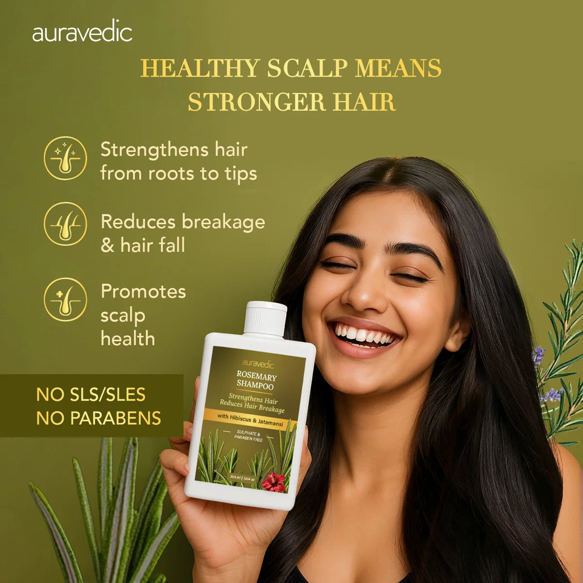 Auravedic Rosemary Shampoo (300ml)