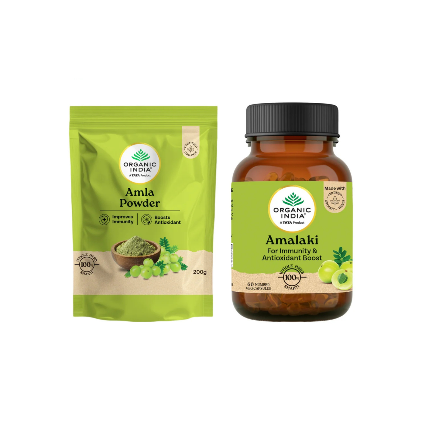 Organic Amla Powder & Amalaki Capsules (Combo)｜有機油甘子粉及油甘子膠囊 富含天然維他命 C 之王